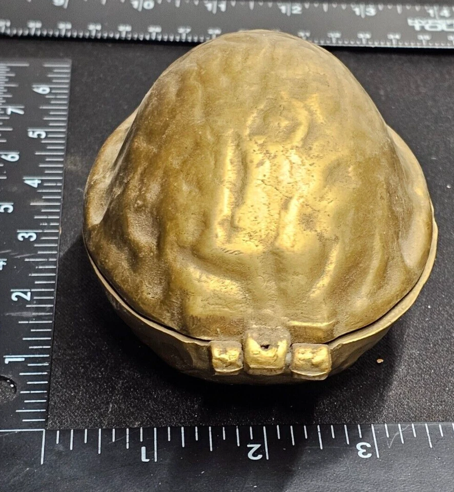 Vintage Brass Walnut Shaped Nutcracker 5" x 3.5" and 3" tall - Image 3 of 4