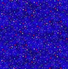 Timeless Treasures Sundance Multicolor Dots on Royal Blue Fabric by the Yard