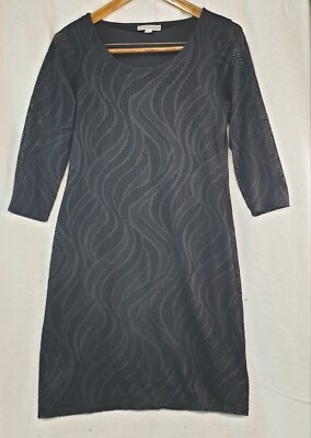 Dana Buchman Women Small Black Long Sleeve Knee Length Dress/Black Lace  Overlay | eBay