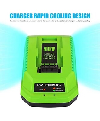 GW40V-CHG Green Black 40 Volt Lithium-Ion Battery Charger No Wall Plug Open Box