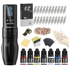 Tattoo Kits EZ Wireless Cartridge Tattoo Machine Pen kits 6 Adjustable Strokes