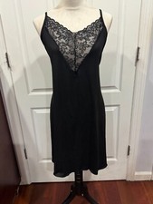 Women's Nightgown Slip V Neck Black Sz 3XL 35"Lx22"W