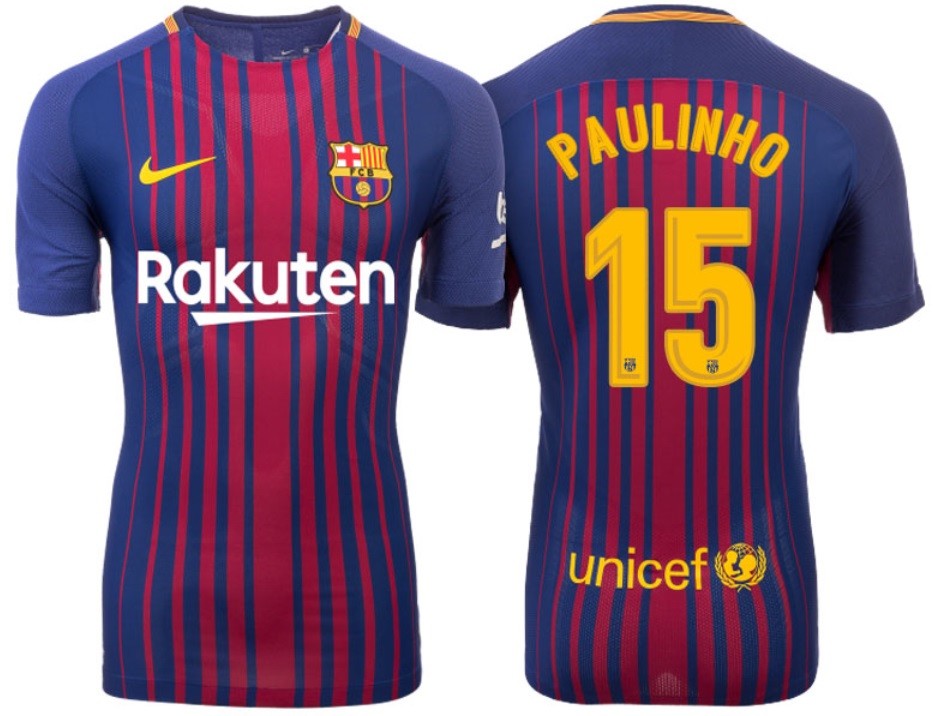 Trikot Nike FC Barcelona 2017-2018 Home - Paulinho 15 I Heim Barca