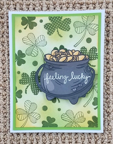 CARD KIT Handmade HAPPY ST. PATRICK'S DAY Pot of Gold 4 Cards With Envelopes - Picture 2 of 5