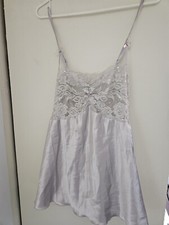 Fredericks of Hollywood Cami Lingerie Medium Gray Lace Sequins Babydoll