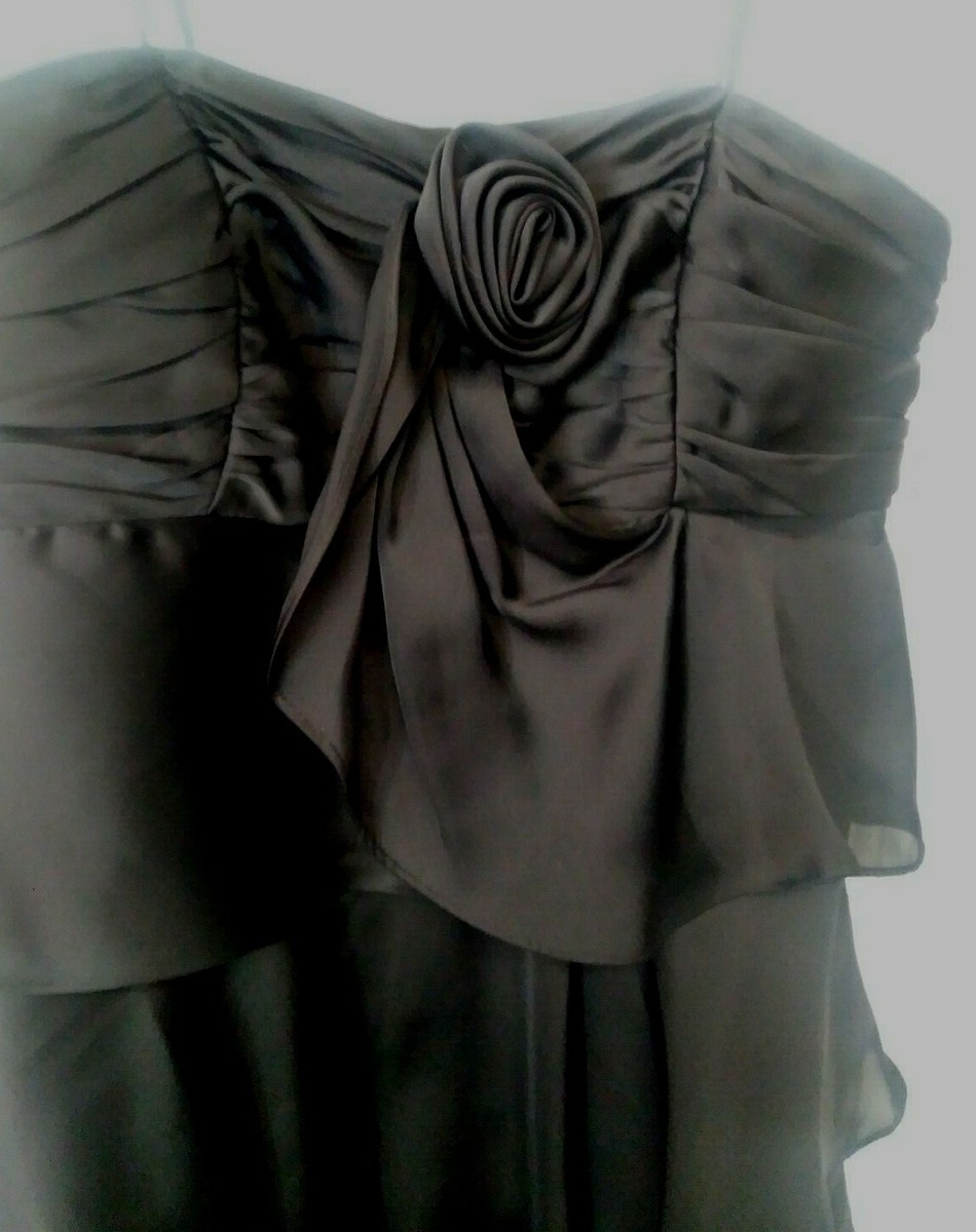 Robe Bustier Noire à Rosettes BCBG Max Azria – Taille 2, Mini, Sans Bretelles – Neuve Avec étiquettes