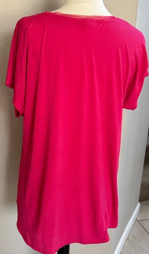 Bar III Blouse Pink Sz XL Short Sleeves Summer Fun - Picture 5 of 9