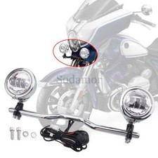 Chrome Led Driving Fog Auxiliary Lights Bracket Fit For Bmw R 18 B R18b Bagger