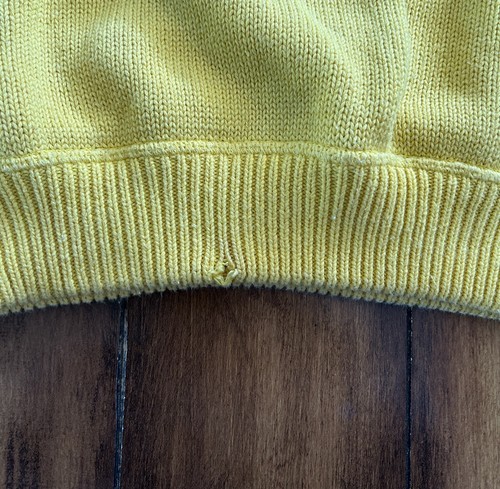 TOMMY HILFIGER Sweater Mens Medium Yellow Long Sleeve Pullover 100% Cotton M - Picture 5 of 5