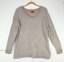 Torrid Sweater Womens 00 M/L 10 Beige Nubby Popcorn Fuzzy Comfy Polyester Nylon