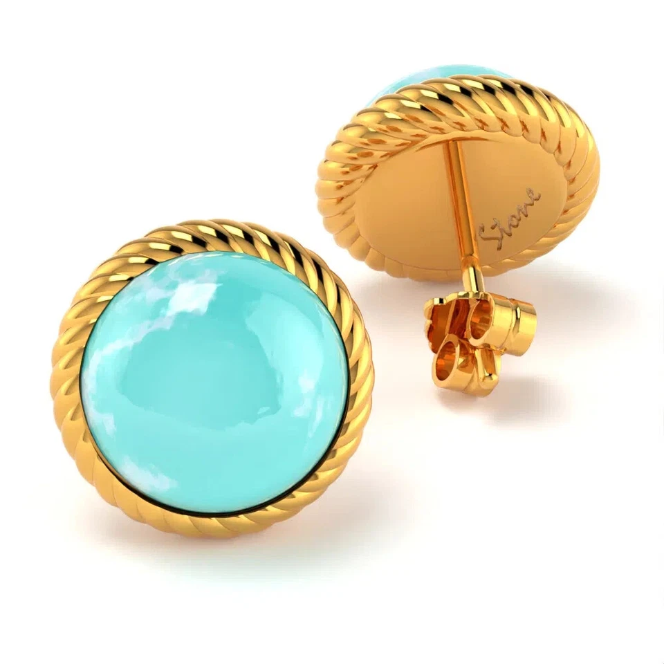 Orecchini Lirimy Stone Amazzonite - Argento 925 - Immagine 4 di 4