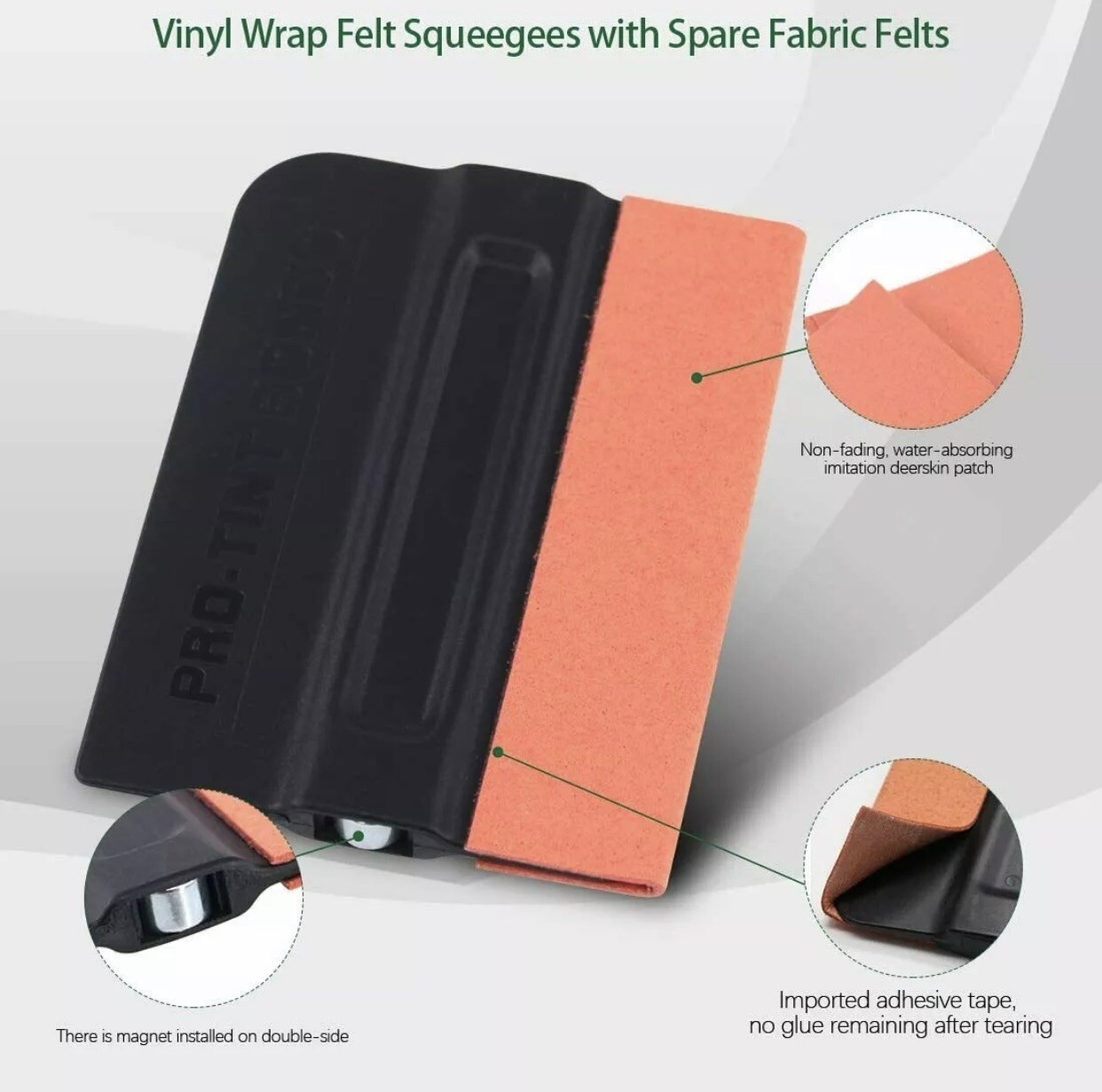 4X Protint Bondo Suede Felt Squeegee Car Film Vinyl Wrap Window Tint