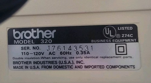 Brother Correctronic 320 Electronic Portable Typewriter w/Cover - Tested Working - Picture 10 of 11