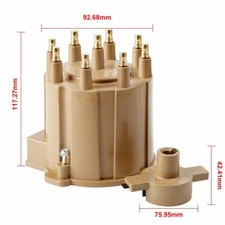 Ignition Distributor Cap and Rotor Kit 8132 HEI / Male Tan for Chevy V8 US