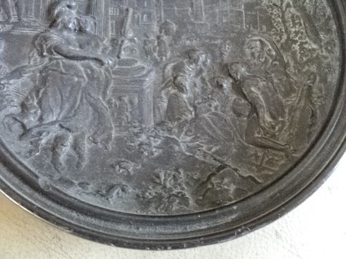 Heavy Antique Victorian Bronze Wall Plaque THE SEVEN LIBERAL ARTS 15.5cm - Picture 3 of 6