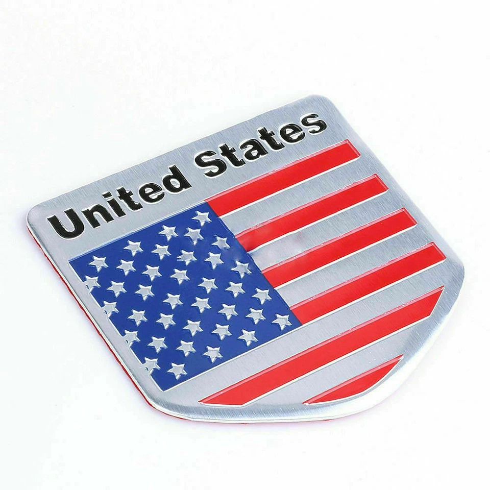 US USA Flag American Stickers Car Logo Auto Emblem Metal Badge Decal Accessories - Image 4 of 4