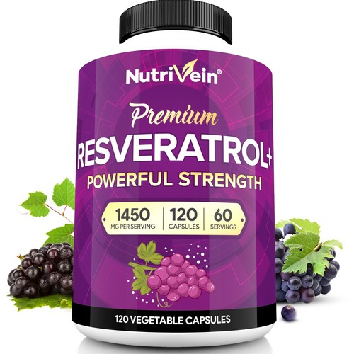 Nutrivein Resveratrol 1450mg - Anti Aging Skin Care Antioxidants Supplement