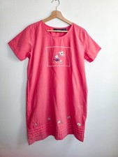 Vintage 90s Jane Ashley Embroidered Beaded Beach Dress Size SP 100% Cotton