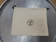 Hermès Herringbone Tweed Drawstring dust bag pouch | 14" × 11.5"
