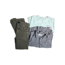 zara Boys 9 Gray Button Up Shirt Plaid Next Skinny Jeans Lot Of 3