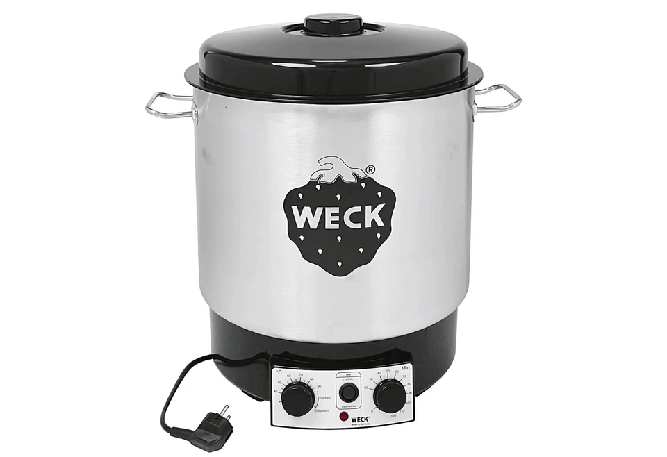 Weck Einkochautomat WAT 25 Edelstahl 30L 1800W mit Uhr Einlegerost 35cm