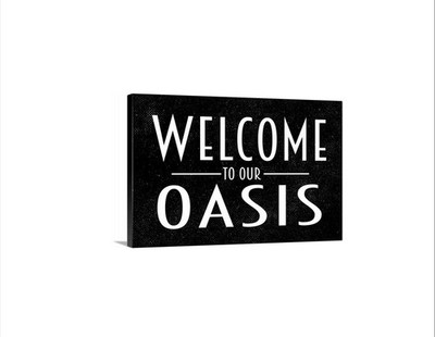 Welcome To Our Oasis Sign | Relaxing Home Wall Decor | Patio Pool Retreat