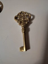 Ornate Cast Brass Key Polished Skeleton Antique vintage retro old fancy decorate