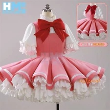 Card Captor KINOMOTO SAKURA Cosplay Costume Dress Outfits Wing Halloween Set