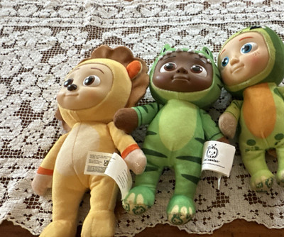 IMC Toys Cry Babies Plush Stuffed Animals Lion Tiger Dinosaur Set Medium Soft