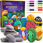 NATIONAL GEOGRAPHIC Rock Painting Kit - Arts and Crafts Kit for Kids, Paint & De