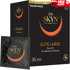SKYN Elite Large Condoms 12 Count Latex-Free Lubricated Triple Tested