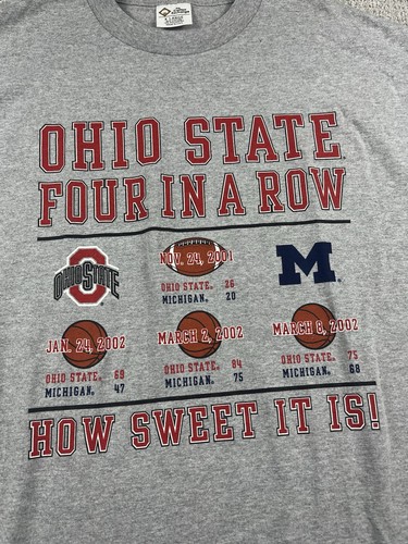 Vintage Ohio State Buckeyes T-Shirt Michigan Football Basketball 4 in einer Reihe XL - Bild 2 von 8