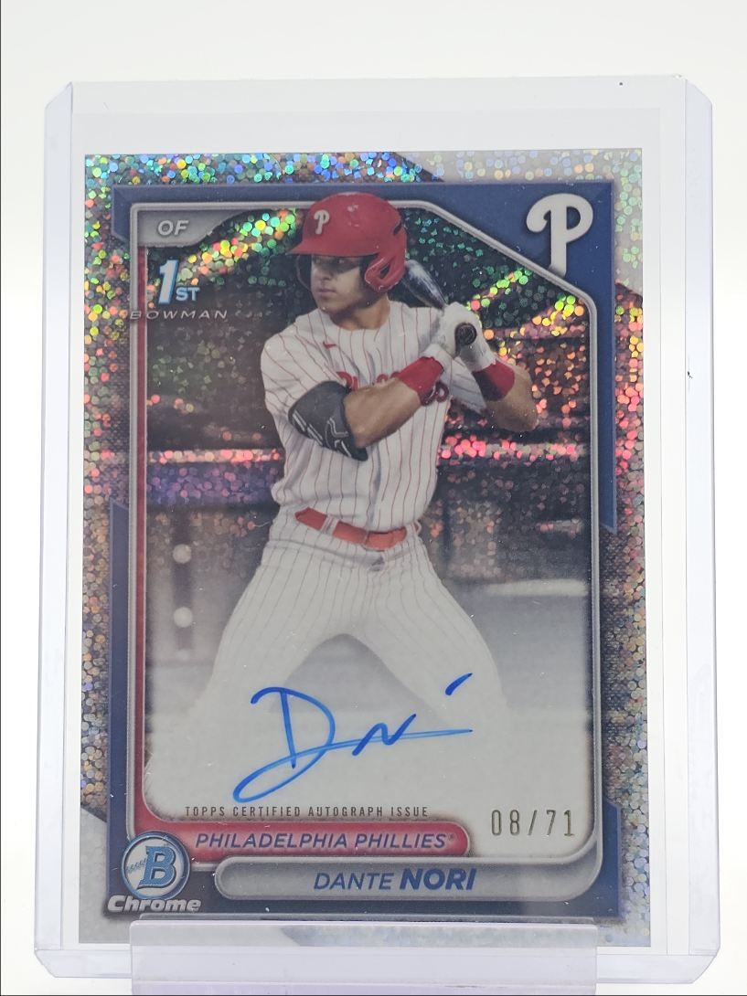 DANTE NORI 2024 BOWMAN CHROME DRAFT 1ST SPARKLE REFRACTOR AUTO /71 Q6972