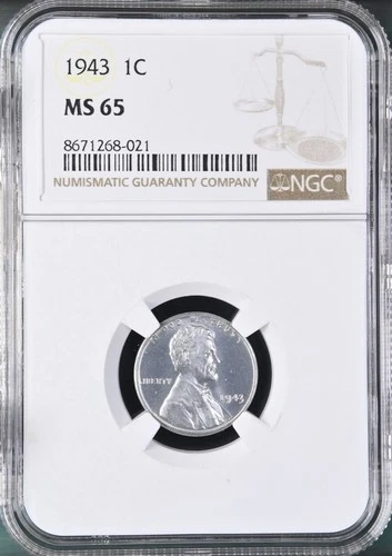 1943 1C  Lincoln Wheat One Cent NGC MS65   8671268-021