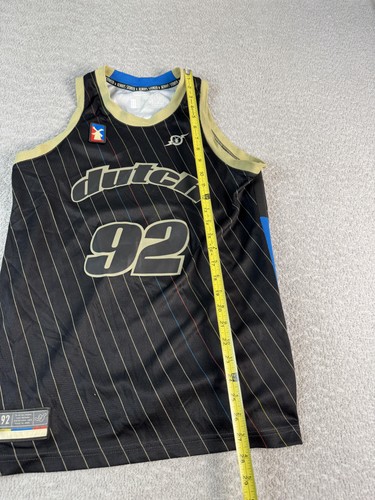 Dutch Bros Coffee Jersey Tank Mens Medium Black Gold Pinstripe 92 Basketball - Picture 3 of 6