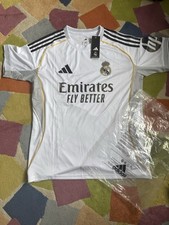 adidas Real Madrid Home Shirt Bellingham 5 White Size M Short Sleeve