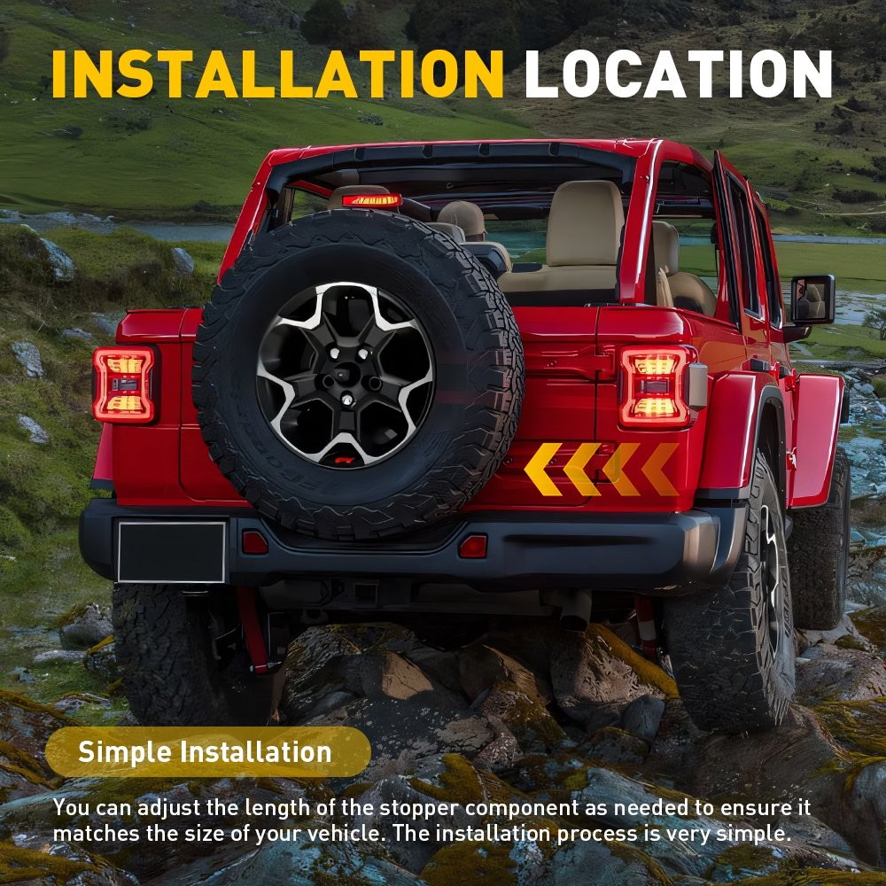 Tailgate Spare Tire Bumper Stop Set of 2 Black Pads for Jeep Wrangler JL 2018-23 thumbnail 4