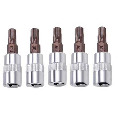 5 x New T30 Torx Bit Sockets Compatible For extensions, and electric drills