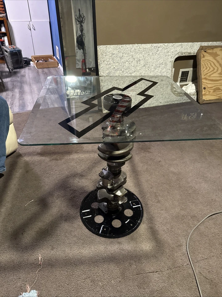 Crankshaft side table great for shop, garage, or man cave. Cool collectors item. - Image 3 of 4