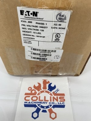Eaton S34N12P51P 0.5kVA Pri. 240/277V Sec. 120V 1PH 60Hz Dry Type Transformer 3R