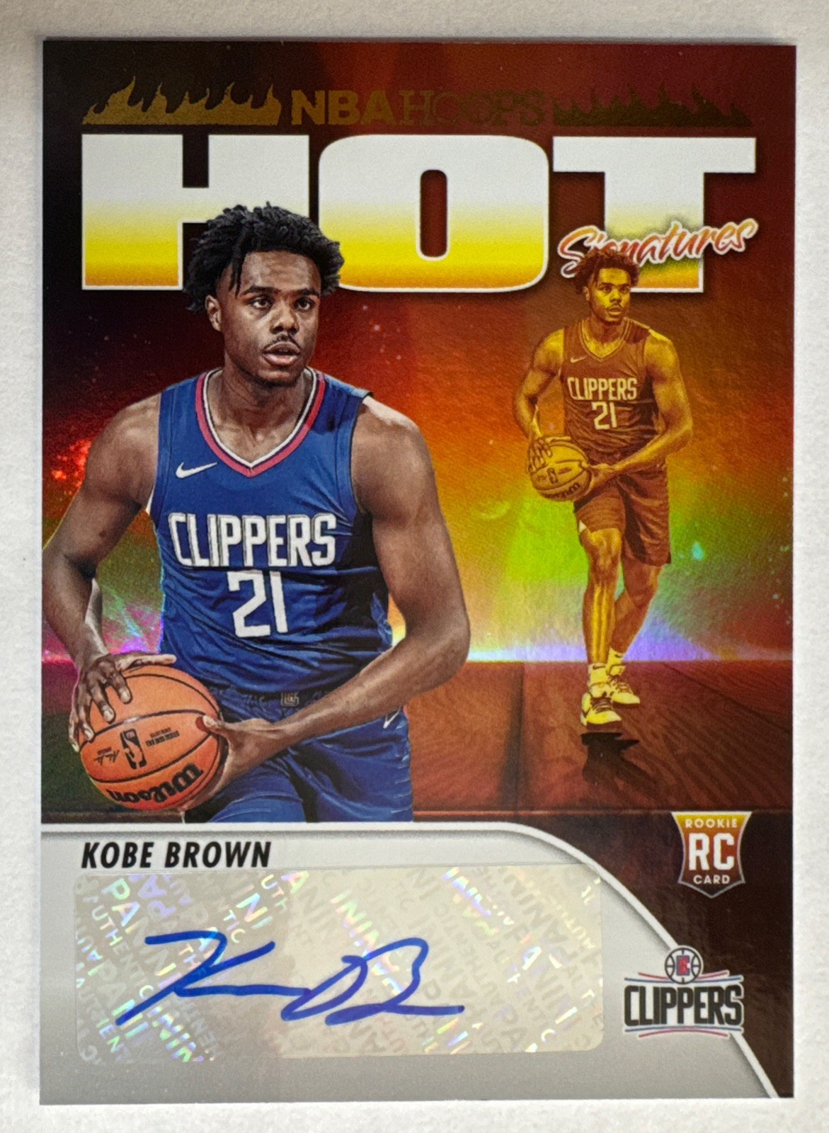 2023-24 NBA Hoops Hot Signatures Kobe Brown ROOKIE Auto SP RC Clippers