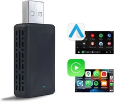 2-in-1 Wireless CarPlay & Android Auto Adapter, Low Latency, Plug & Play, Mini