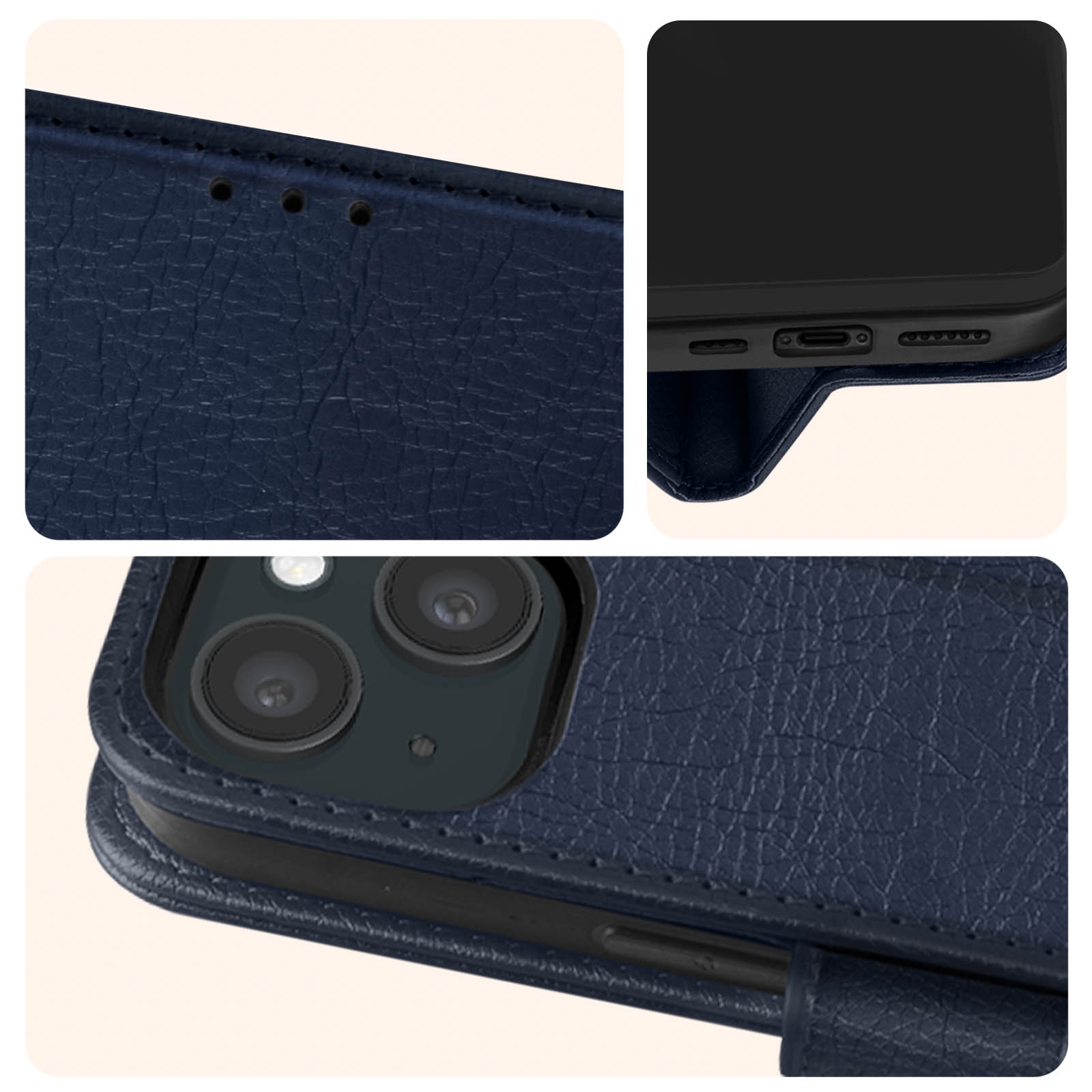 Housse iPhone 15 Plus clapet cuir noir chic idéal pour vos rendez-vous professionnels - 4