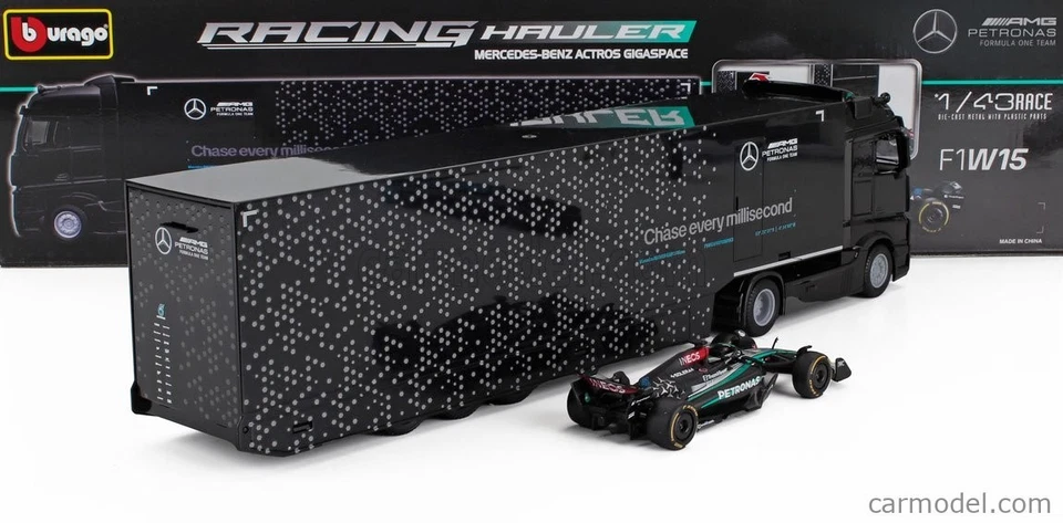 Bburago 1:43 Mercedes-Benz Actros Gigaspace & F1W15 #63 Russell – Racing Hauler - Image 4 of 4