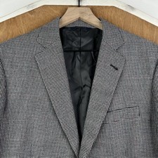Brooks Brothers Blazer Mens 40S Gray Houndstooth 2 Button 1818 Madison Jacket