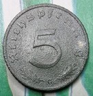 1940-G Germany 5pf Nazi Coin WW2 — photo 2