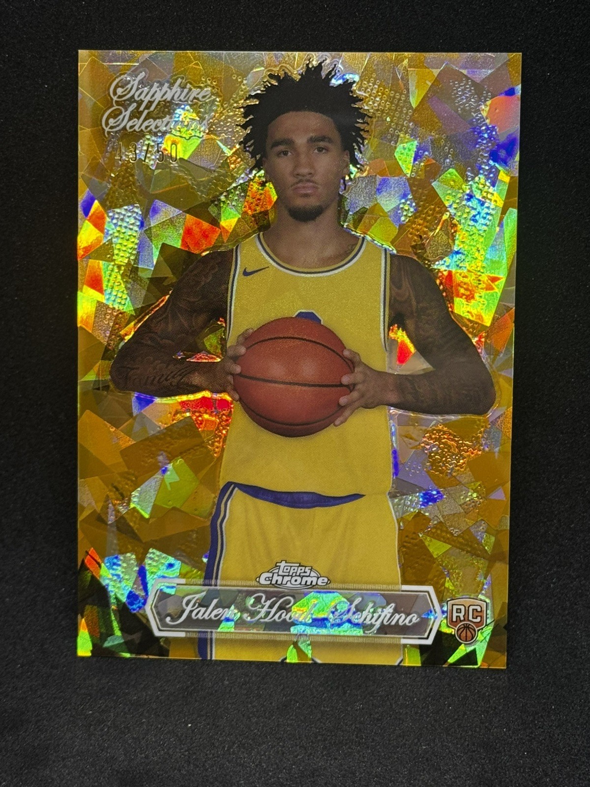 2023-24 Topps Chrome Sapphire Jalen Hood-Schifino Selections RC Gold #43/50