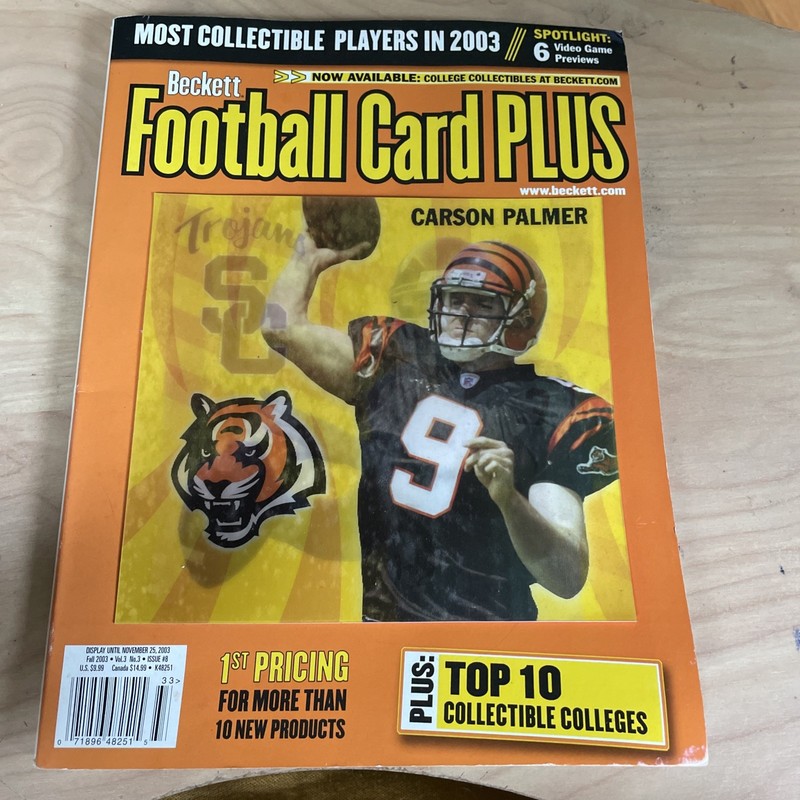 Beckett Football Card Plus Magazine Carson Palmer Bengals Cover Fall 2003