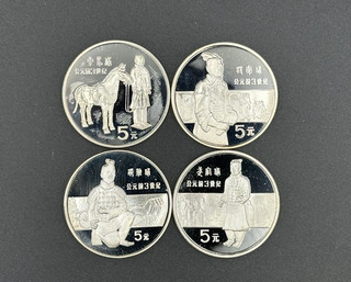 CHINA 4 X 5 YUAN 1984 0.900 SILBER.