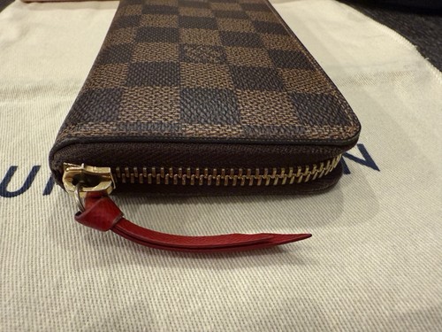 Autentico portafoglio Louis Vuitton Damier Ebene Cherry Clemence certificato di autenticità scatola completa - Foto 7 di 15